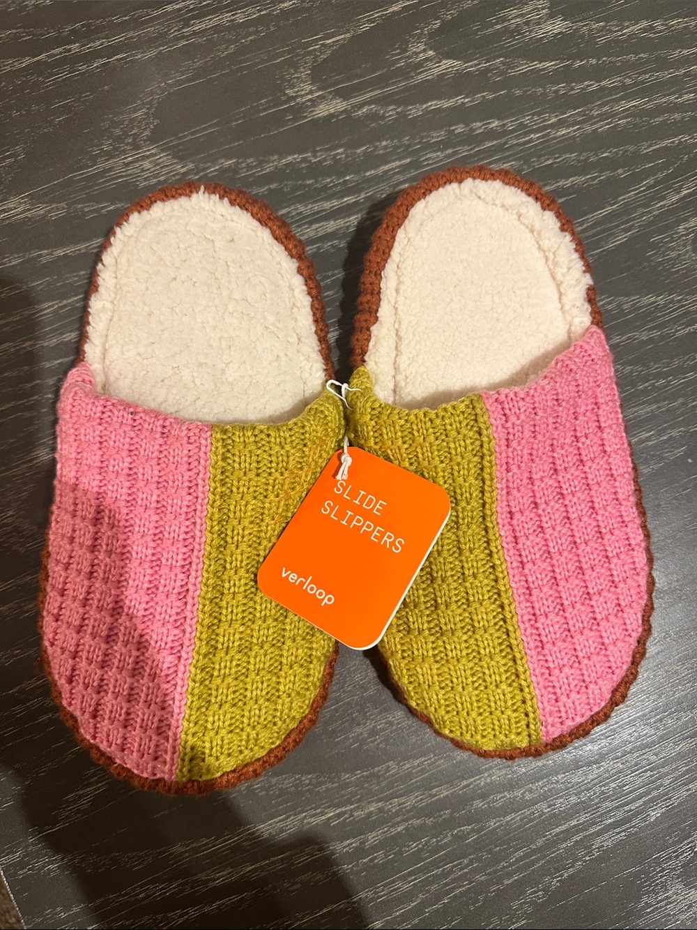 Verloopo Two-Tone Pink & Olive Women's Slide Slippers